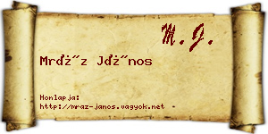 Mráz János névjegykártya