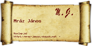 Mráz János névjegykártya