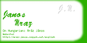 janos mraz business card